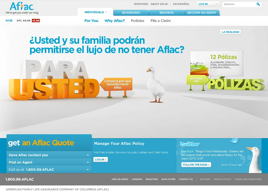 Another "Aflacts" start example, this time in Spanish.