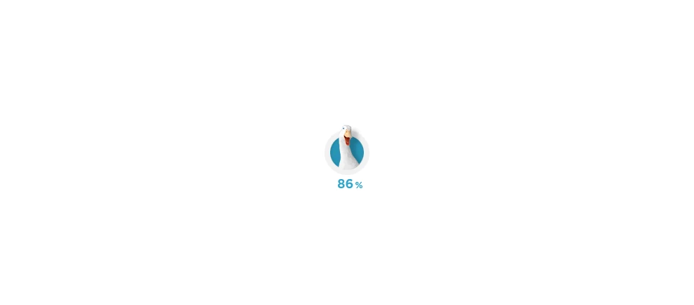 The Aflac duck was used in several parts of the website experience, like in this loading screen.