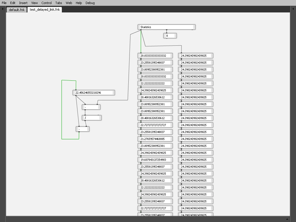 Build 2675. Once the editor was stable, I started working more on language capabilities. In this example, I'm testing delayed links for peformance.