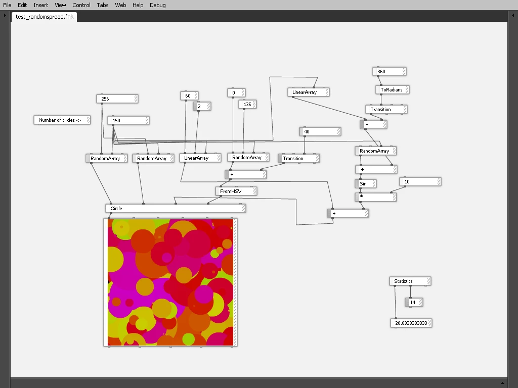 Build 2877. More so than just testing, I also started playing around with actual compositions. This one creates many animated circles.