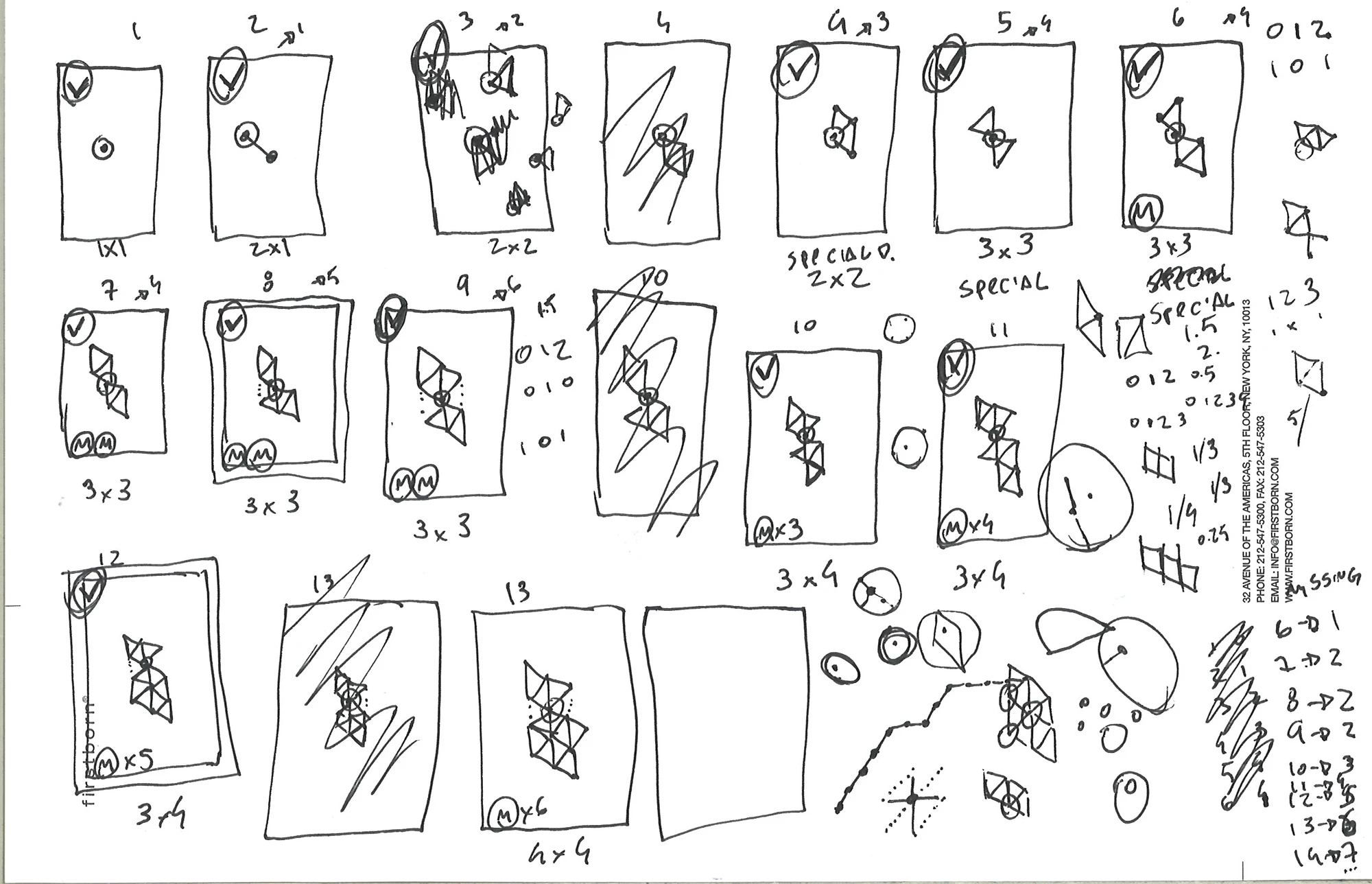 Figuring out an organic grid system for Spire 2.0's menu distribution.
