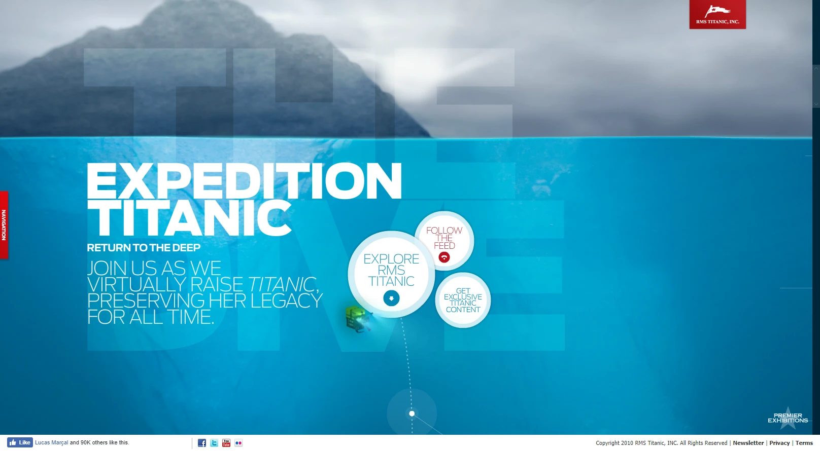 The intro screen was a scrollable page that explained the basic concepts of deep-water research.