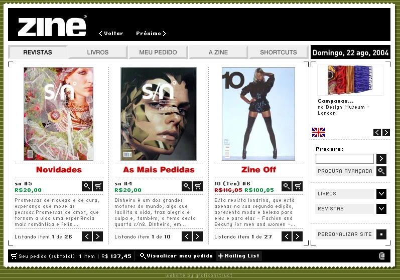 Browsing the Magazine category.