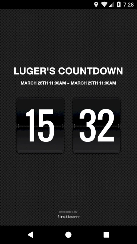 Countdown to party day, before the app is activated