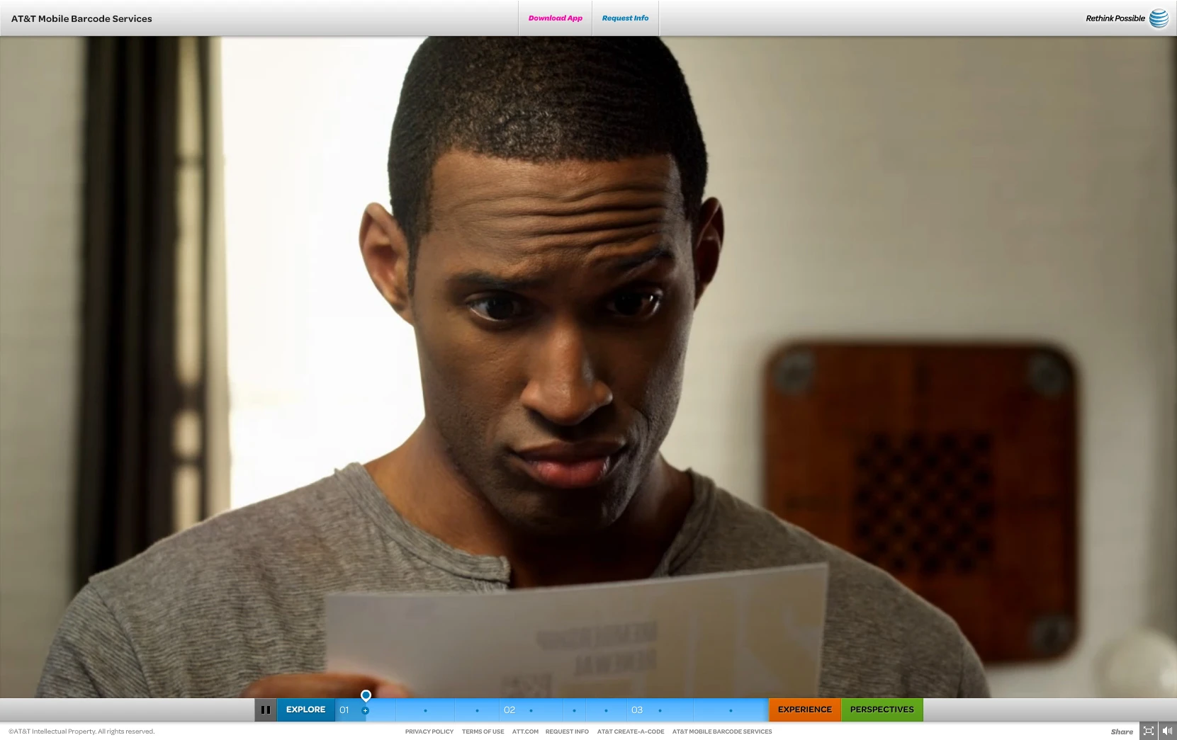 The main video player was made of a sequence of video segments, divided into three different sections