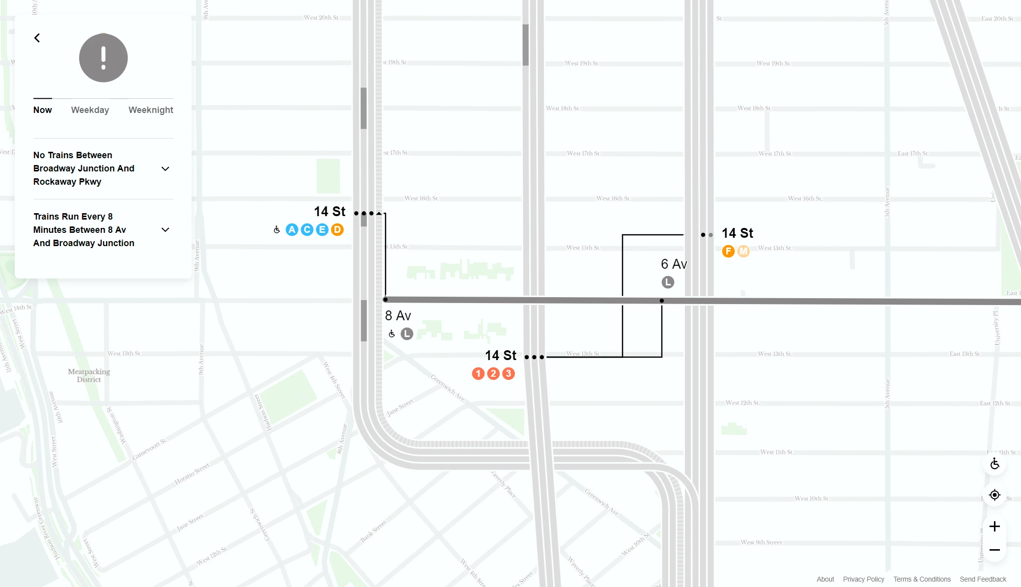 Selecting a specific route would show more details of that line