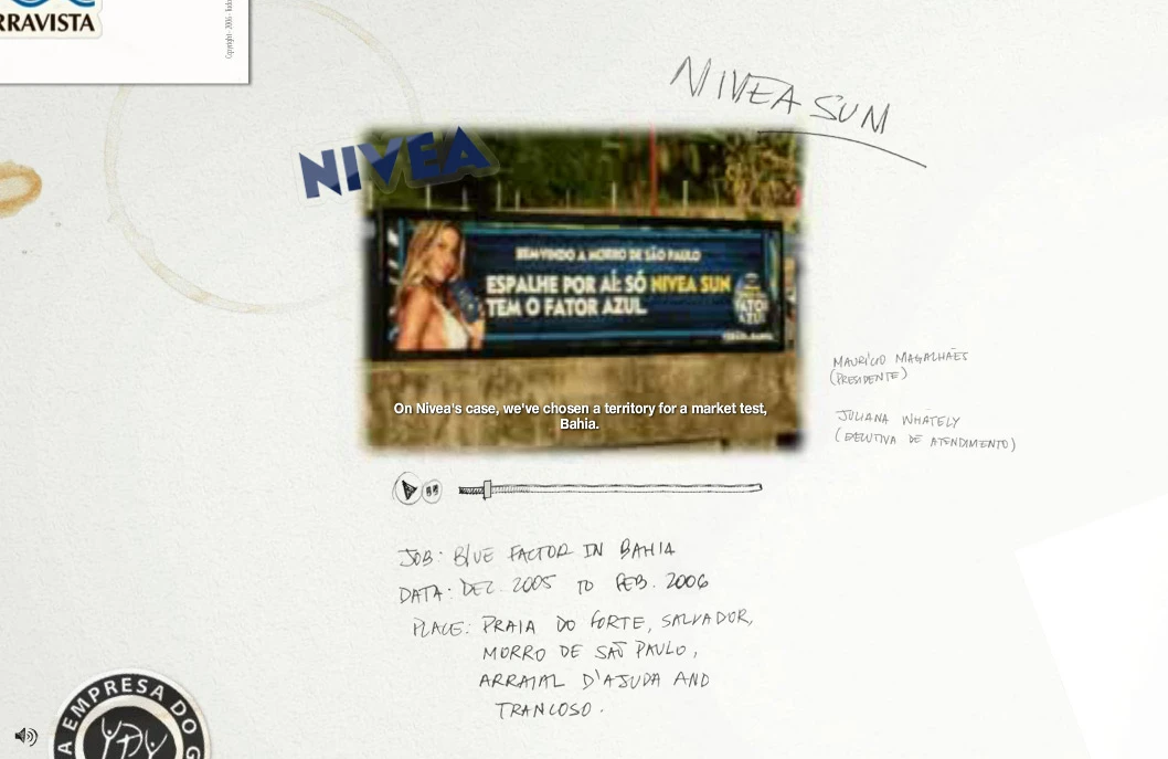 Video player showing a case study