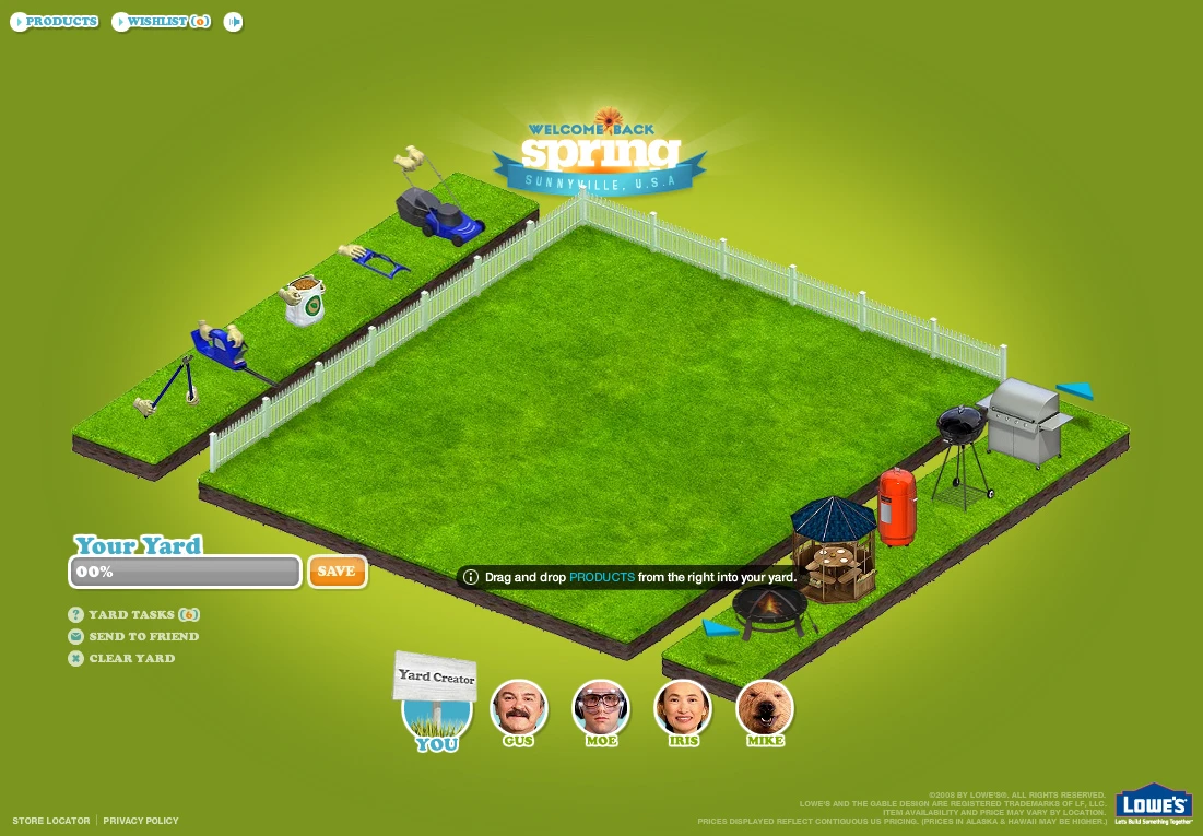 Yard Creator with an empty yard