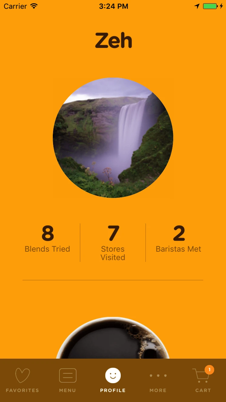User profile tab