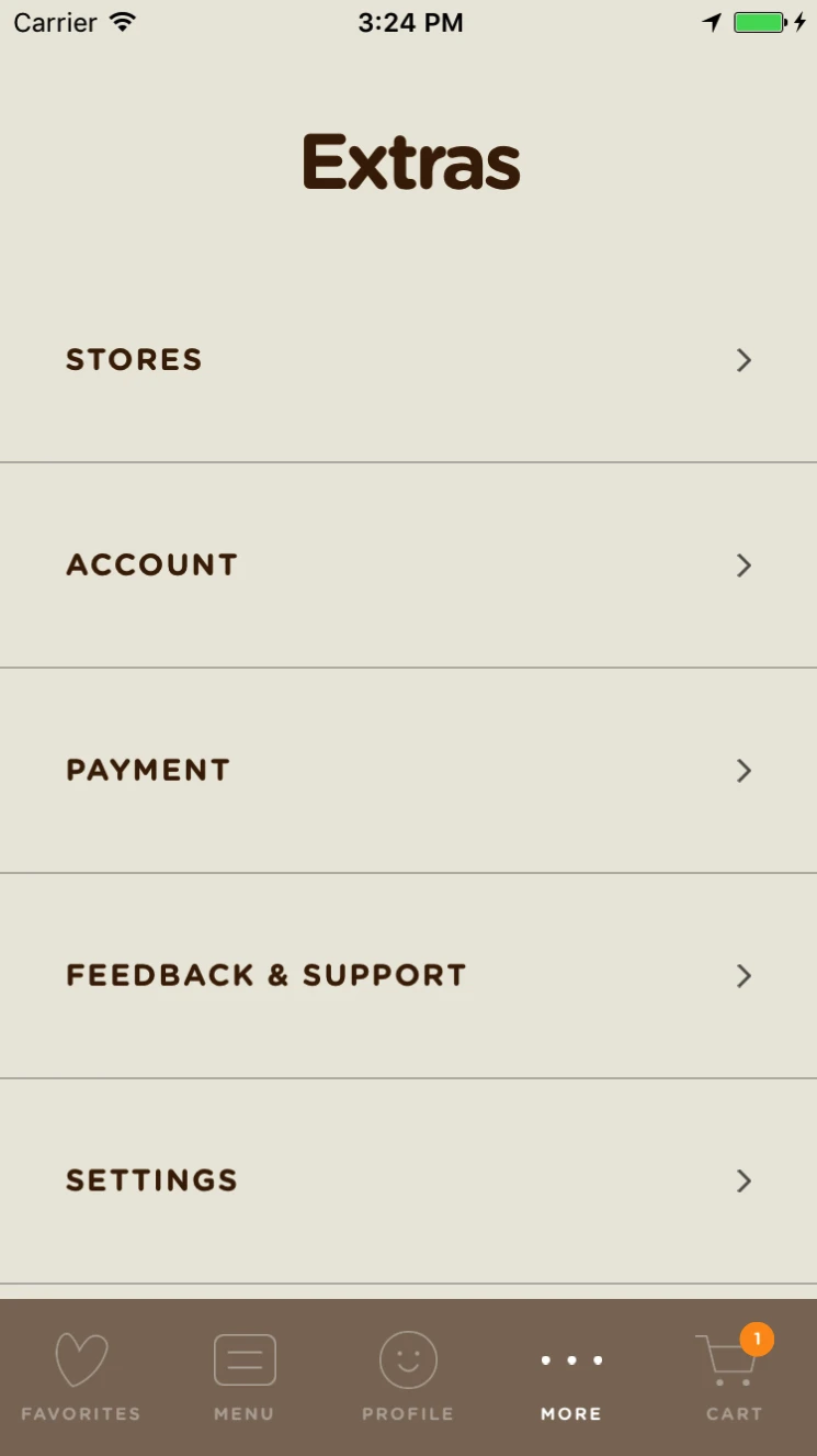 Extras tab