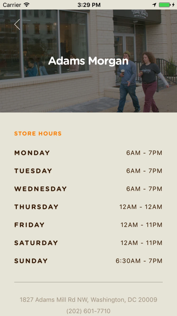 Details of a store