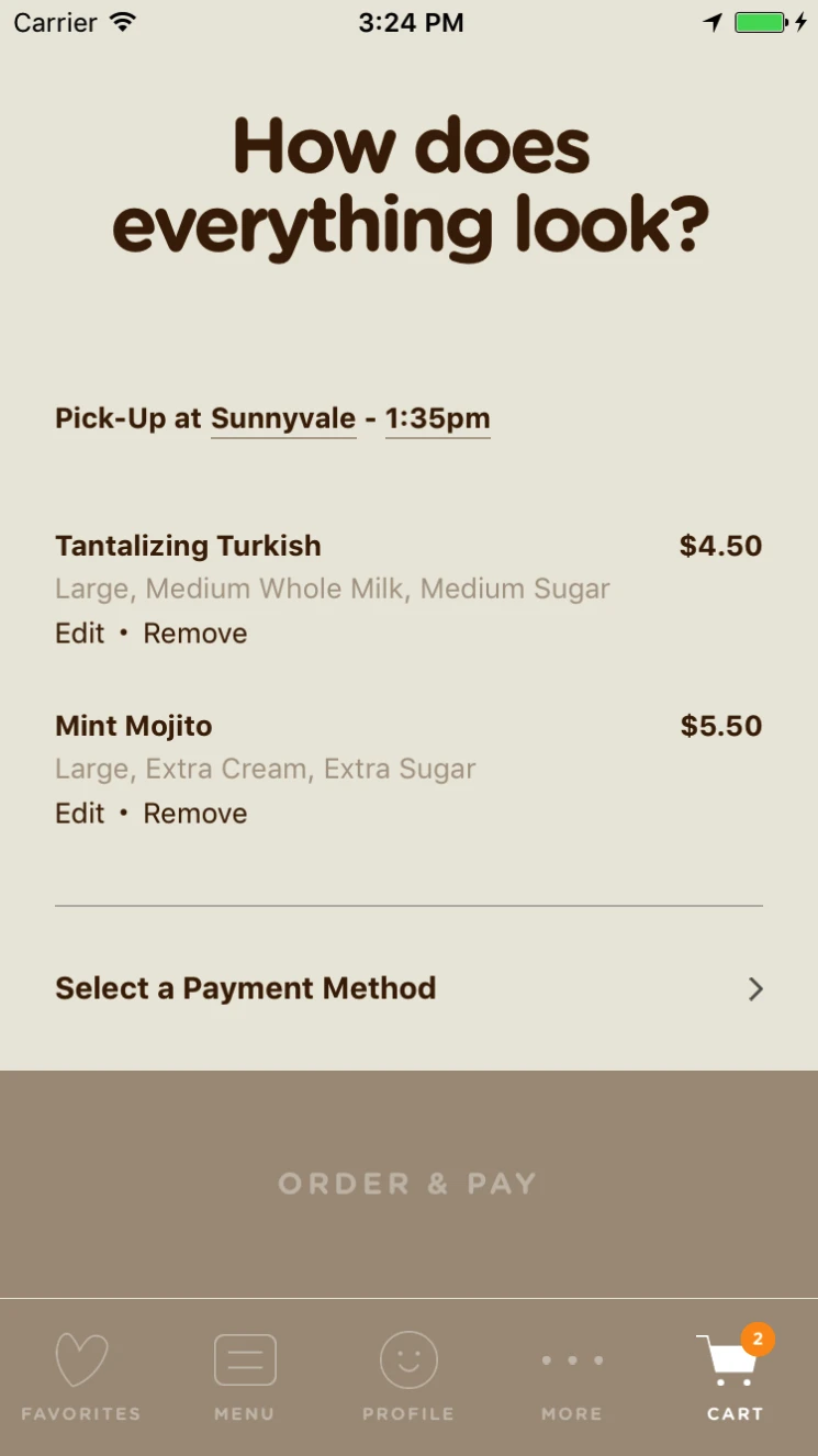 Cart pre-purchase