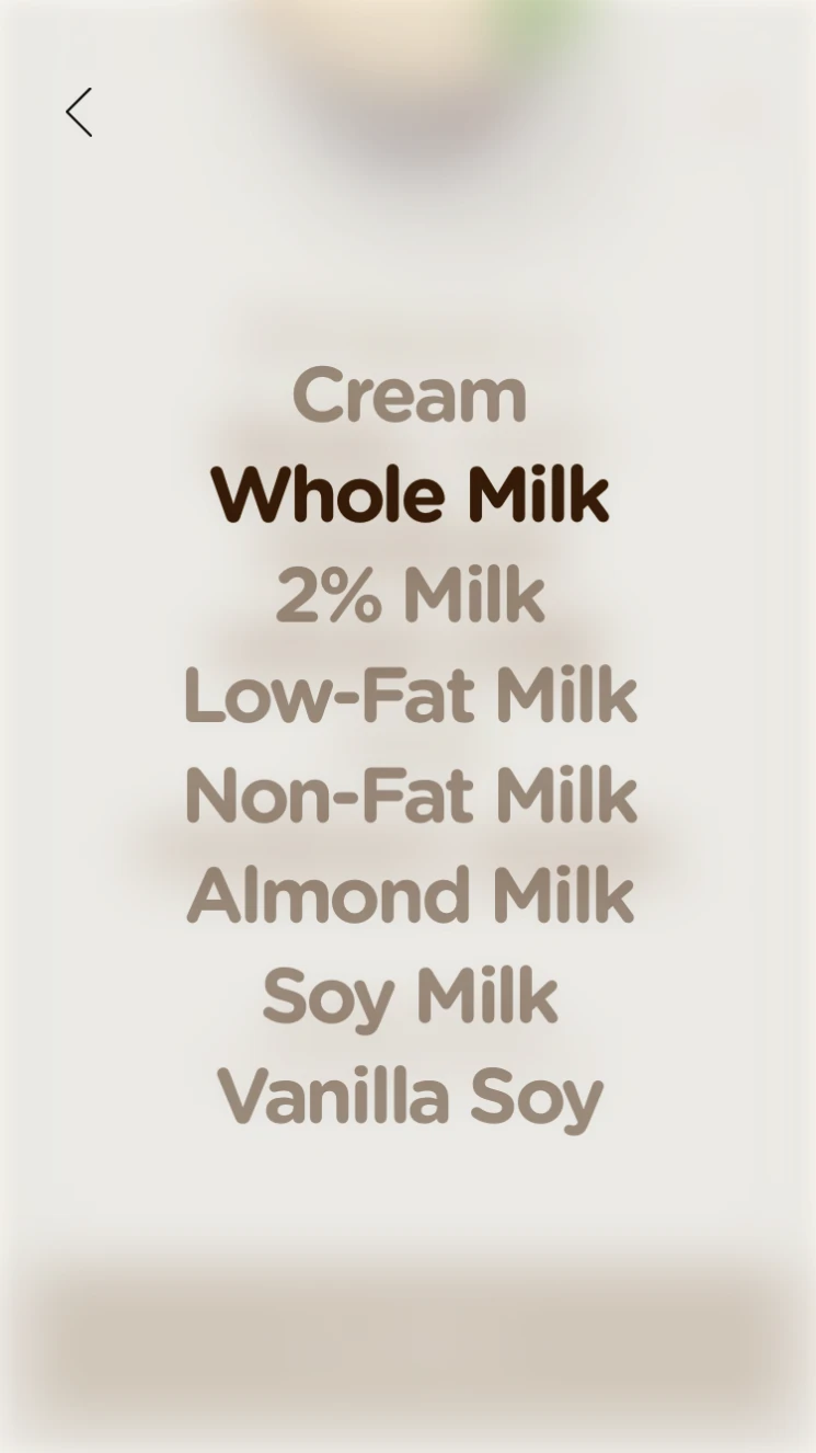 Selection of cream variants within a product