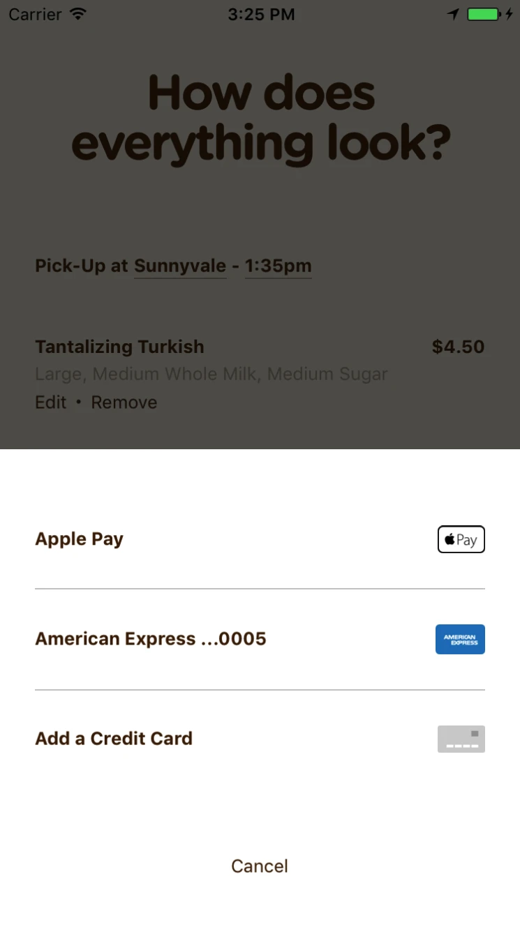 Payment methods pre-purchase