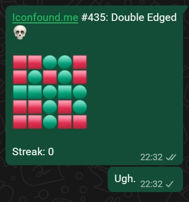 When sharing the game, the full result of that day's puzzle is shown in the sharing message.