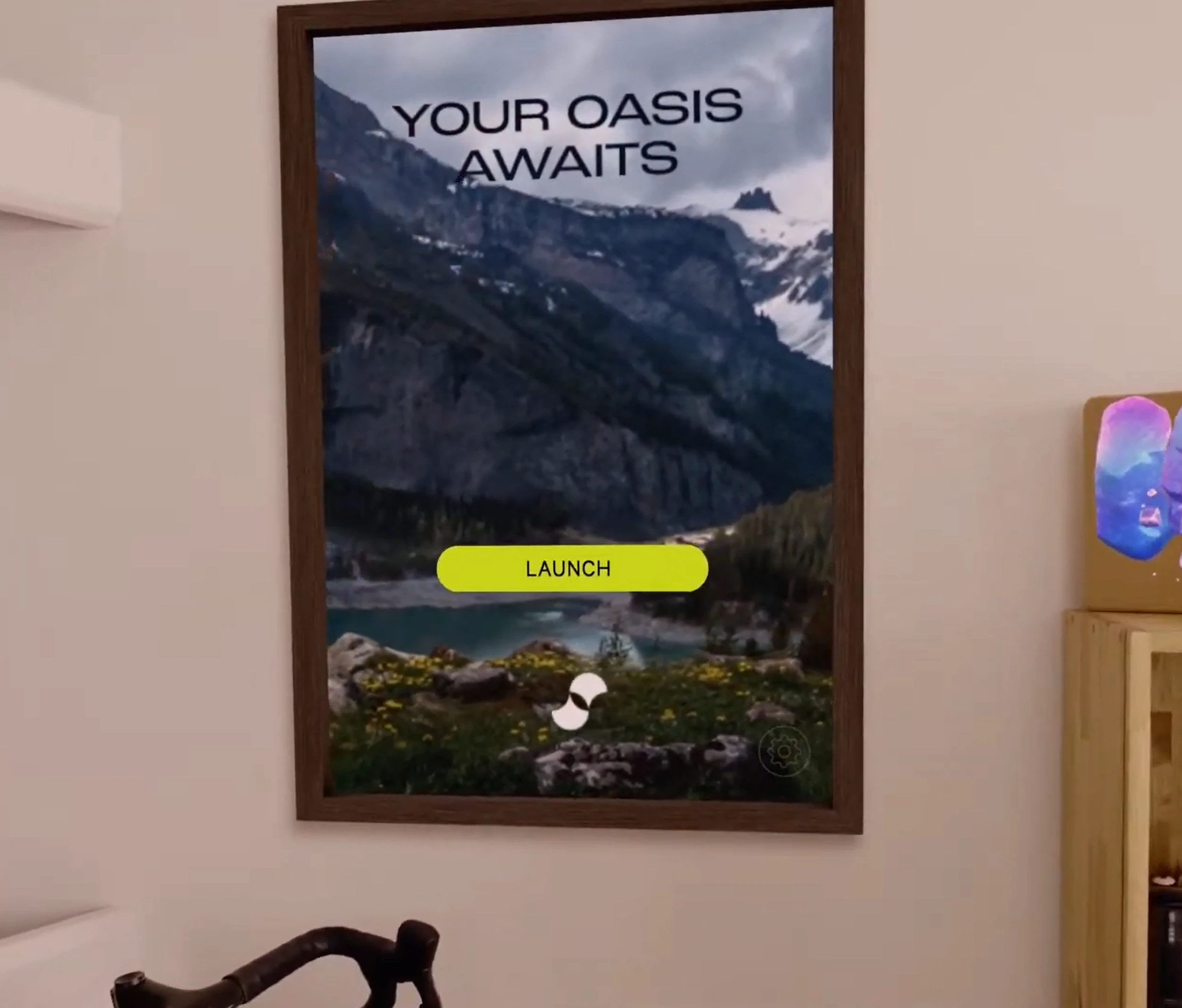 Supernatural Posters, an interactive augment placed on the user's space. It depicted iconic locations from the fitness VR application.